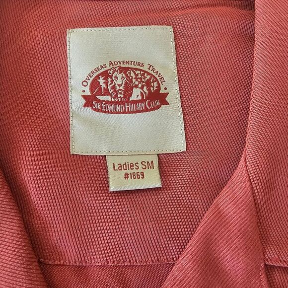 NWT Overseas Adventure Shirt Sleeve Button-up  Shirt Womens Small Salmon - Picture 3 of 5